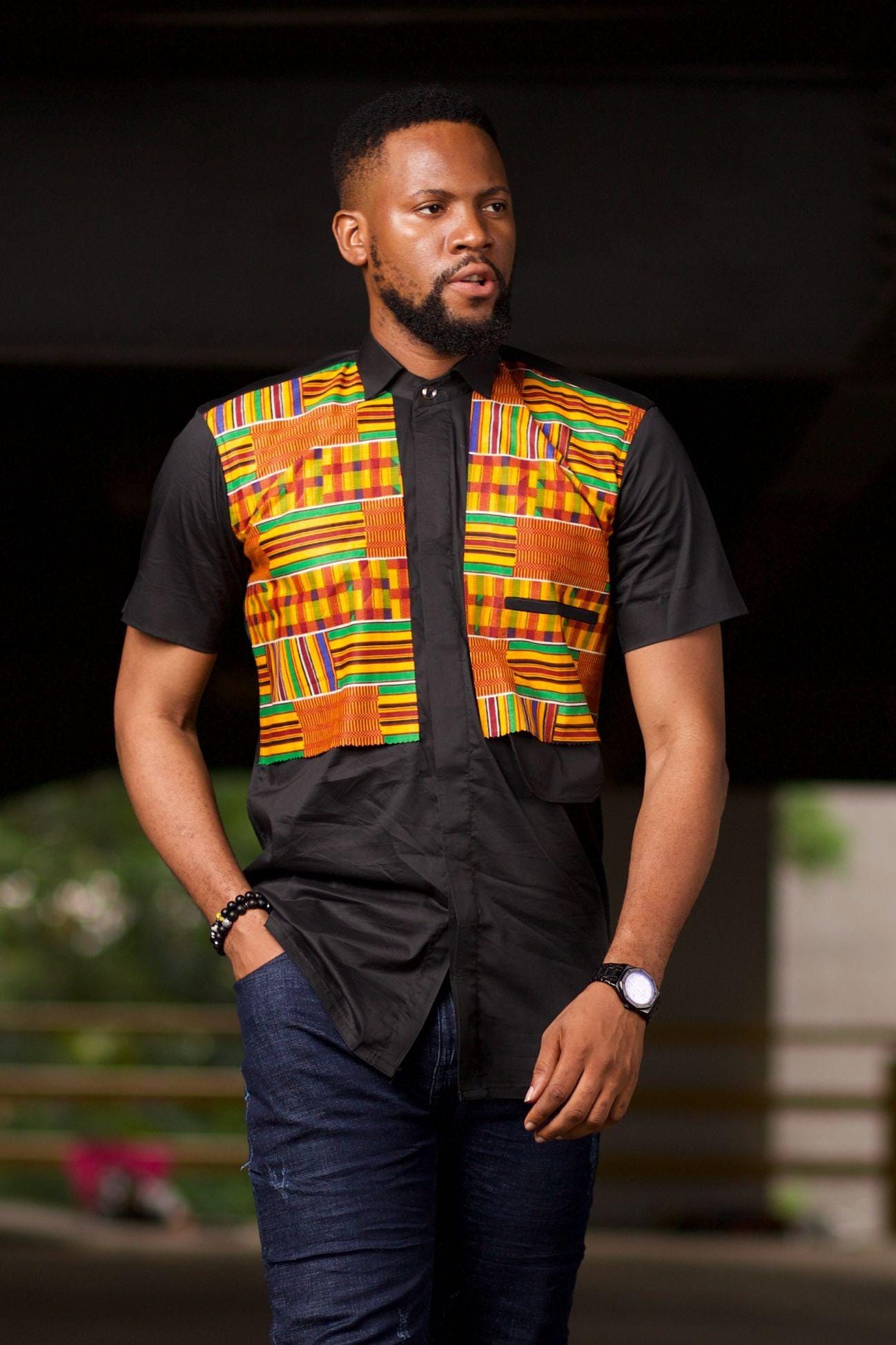 KWABENA Kente Shirt — African print shirt by Naborhi