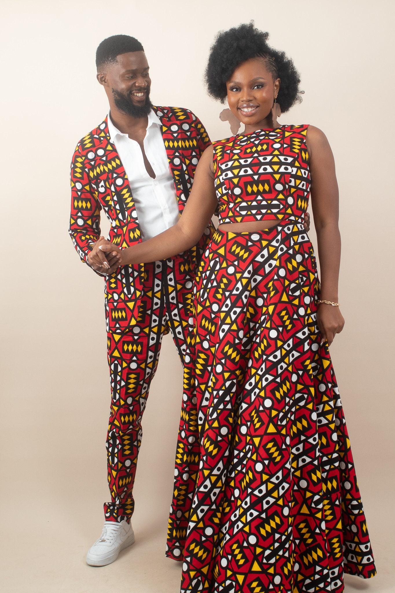 Sample: KAMARI Ankara Blazer - Men (Size 44) detail — handcrafted in Nigeria by Naborhi