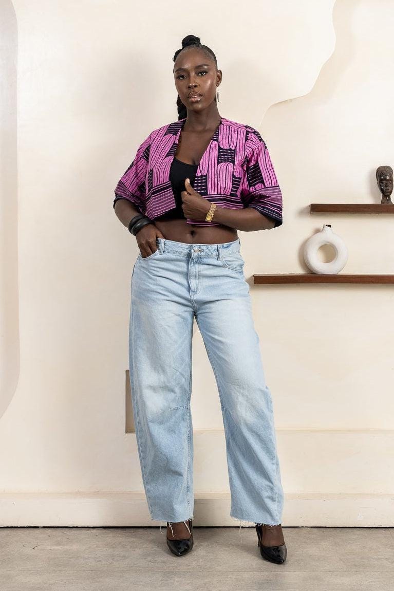 RAHIMA Ankara Cropped Kimono — women's African print clothing by Naborhi