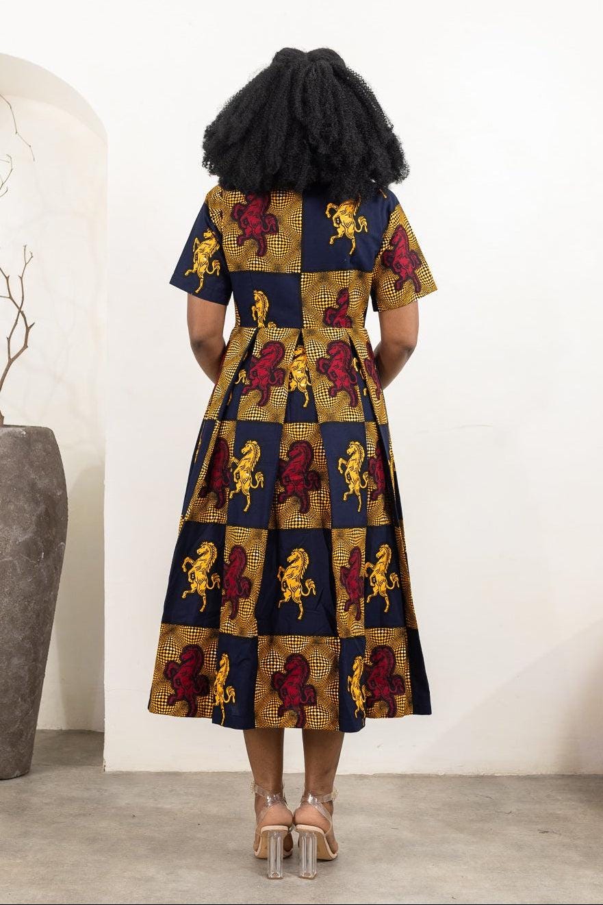 DALU Ankara Midi Shirt Dress — Naborhi African print collection