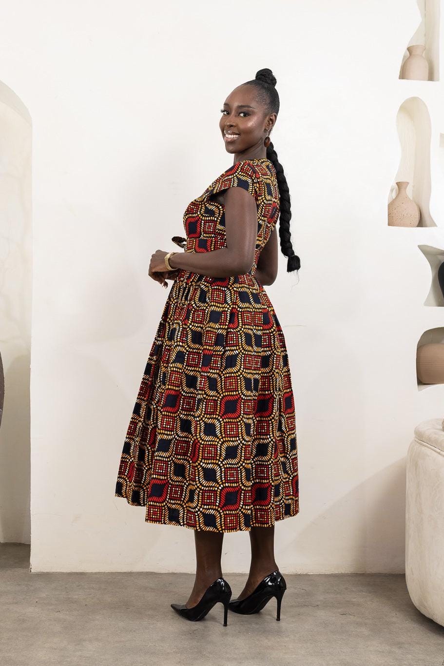 TENE Ankara Midi Dress — women's African print clothing by Naborhi