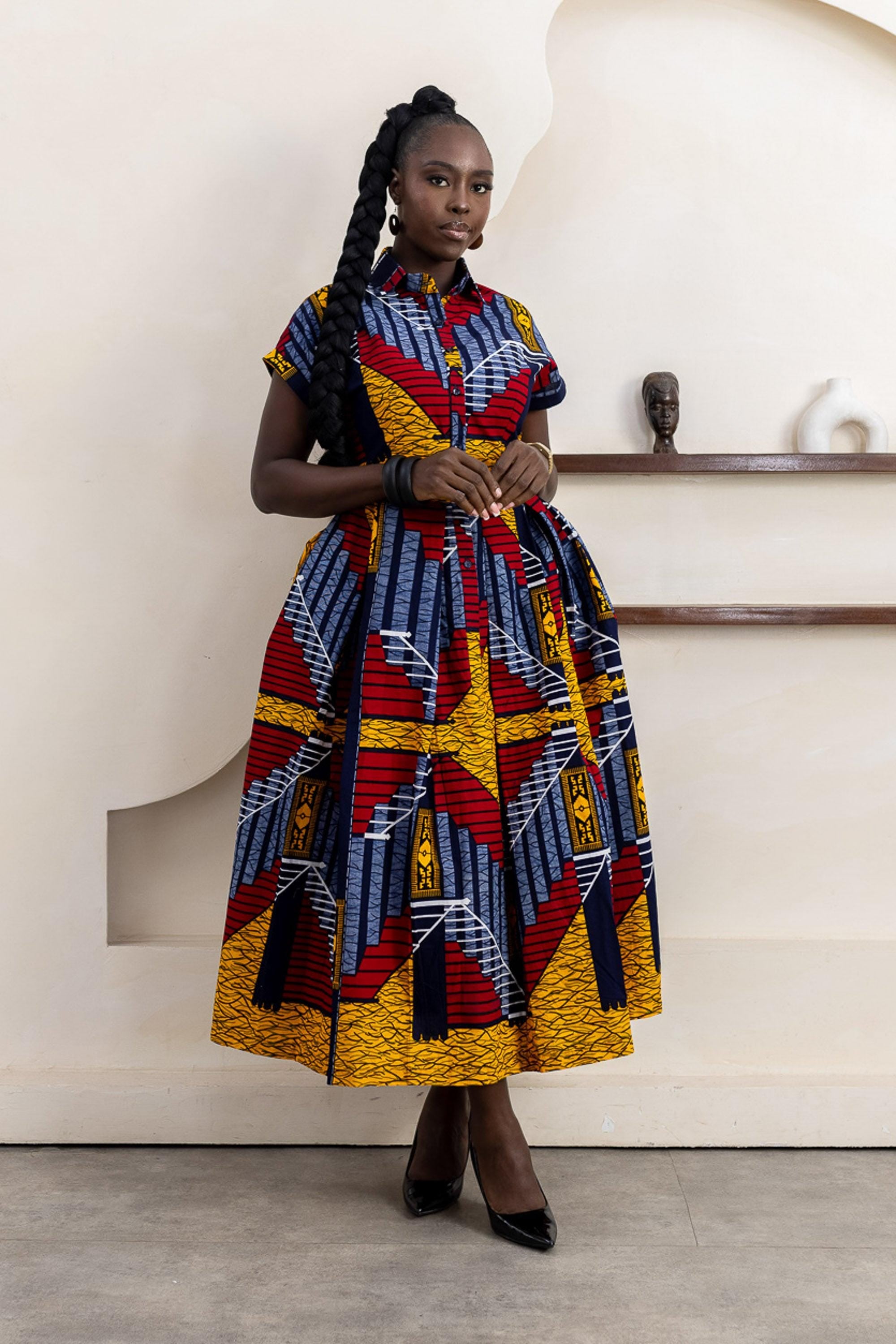 MUNA Ankara Midi Dress — women's African print clothing by Naborhi