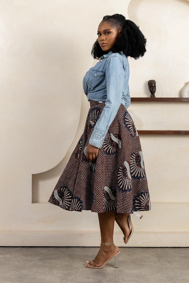 LOLIA Ankara Midi Skirt — made to order African print skirt | Naborhi