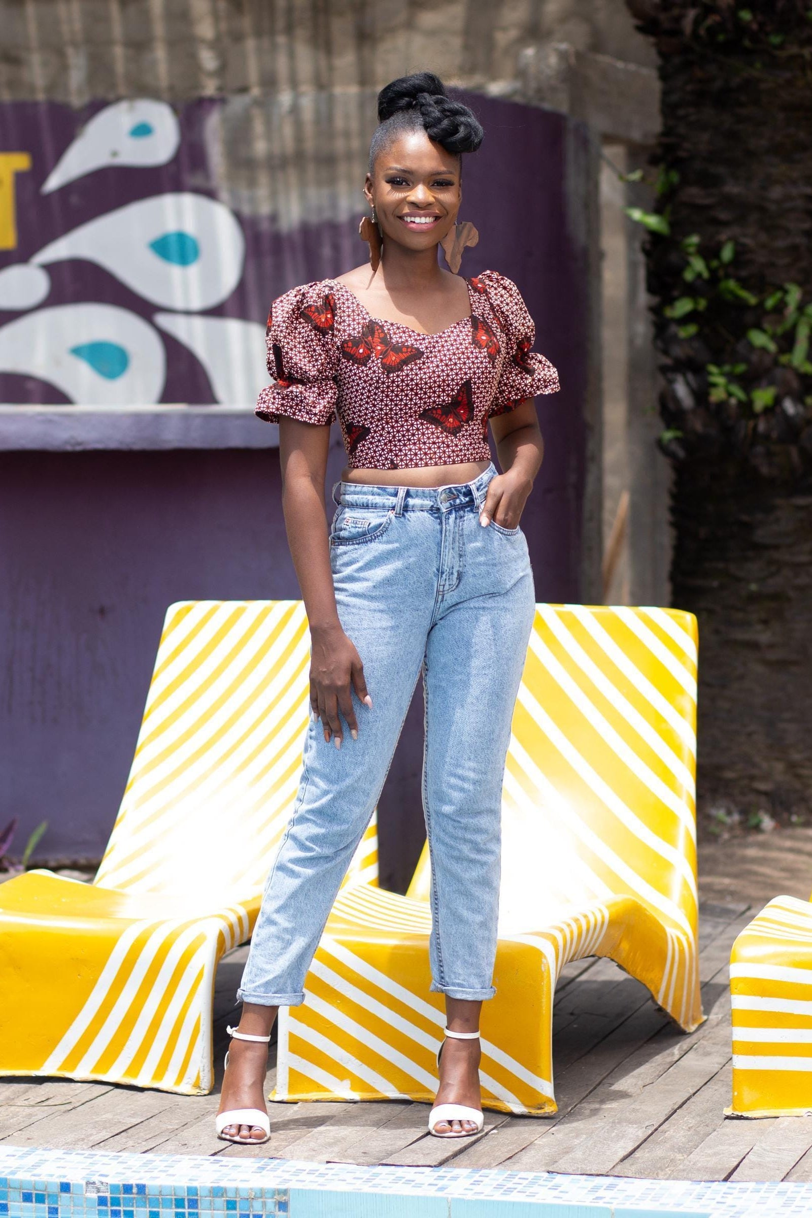 KEYARA Ankara Butterfly Top — African print top by Naborhi
