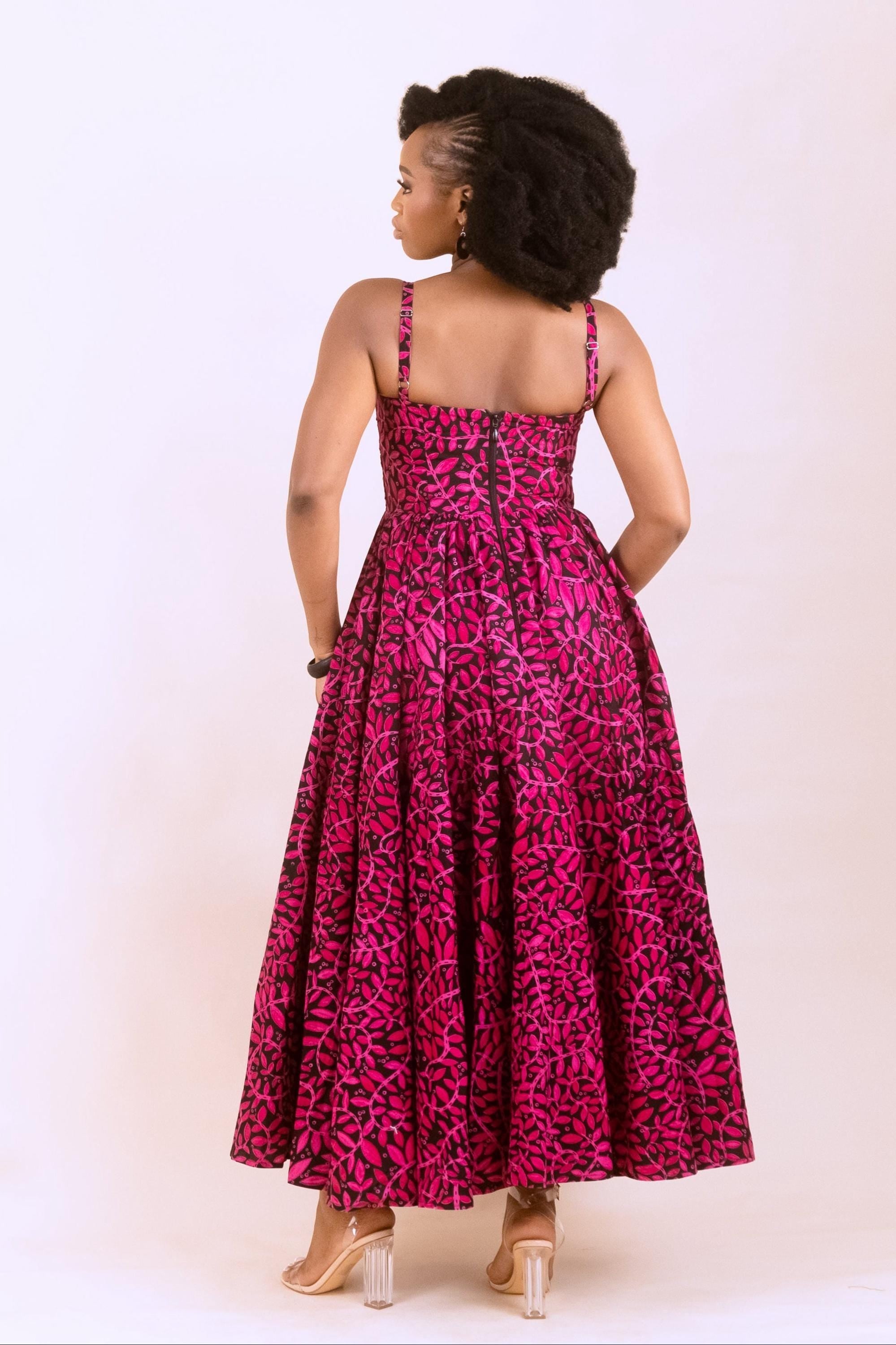 EWA Ankara Corset Midi Dress — Naborhi African print collection