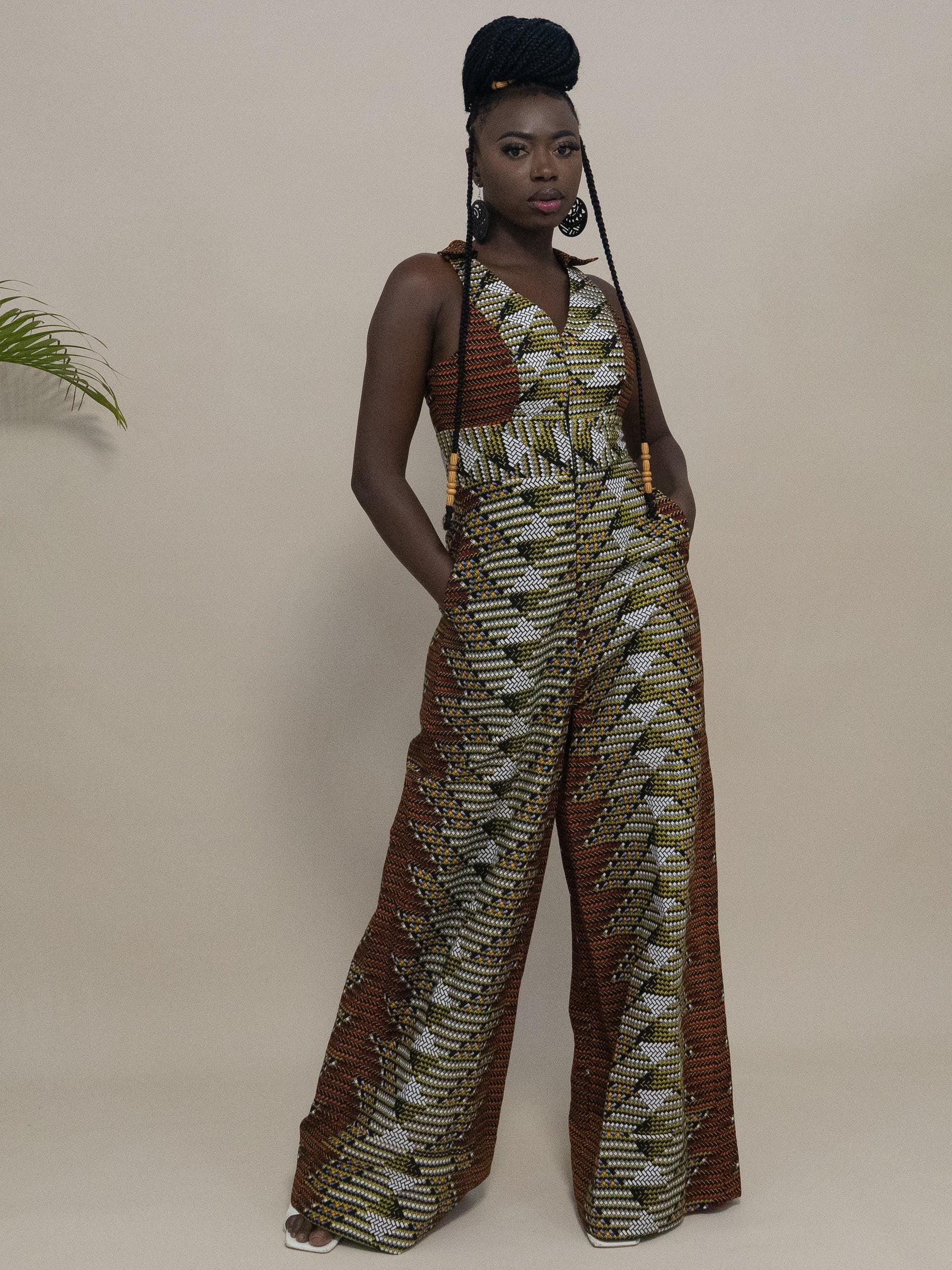 DELE Ankara Jumpsuit detail — handcrafted in Nigeria by Naborhi