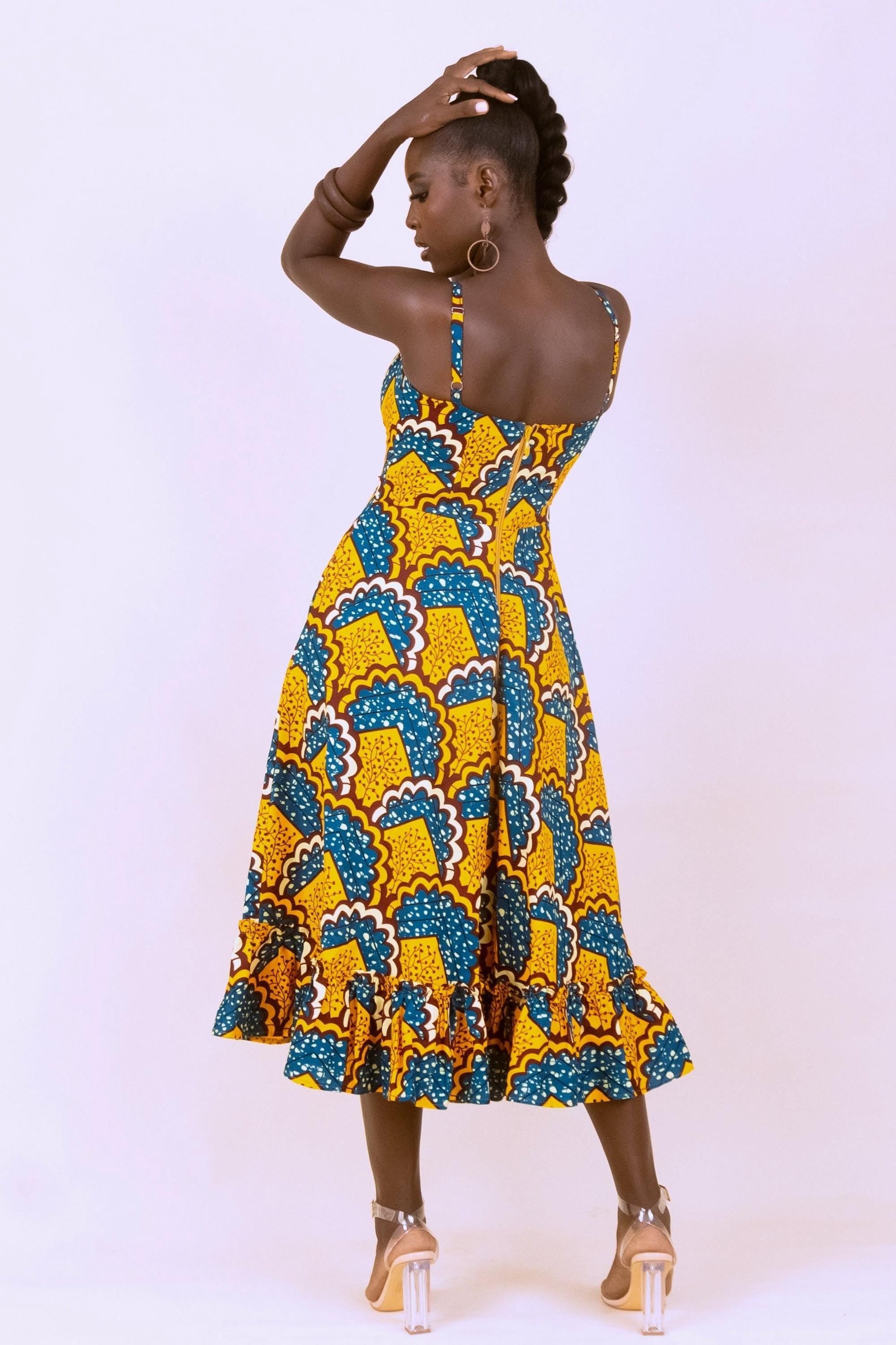 EREBI Ankara Midi Dress — Naborhi African print collection