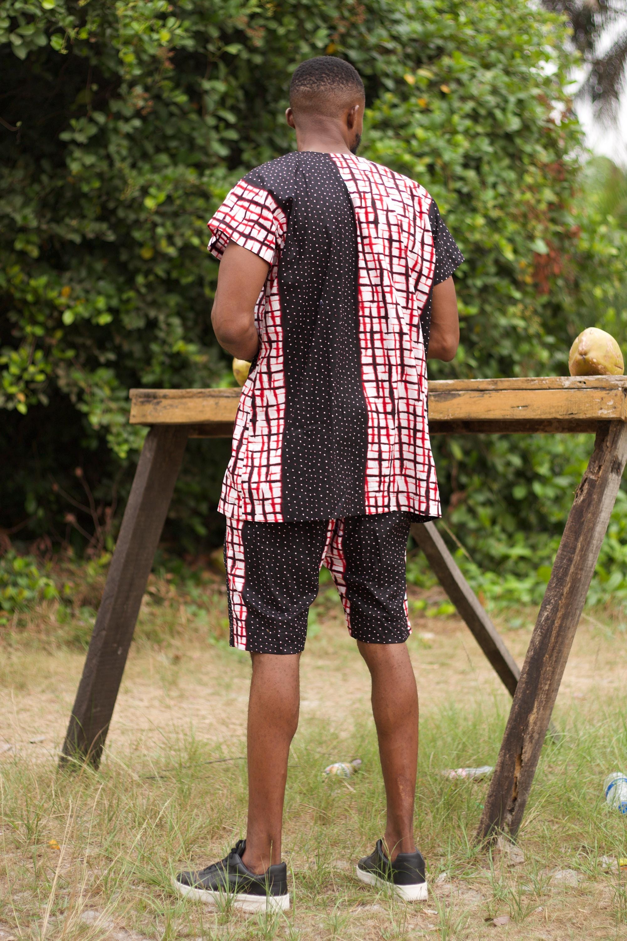 Sample: HAMIDI Ankara Suit - Men (Size M) — men's African print clothing by Naborhi