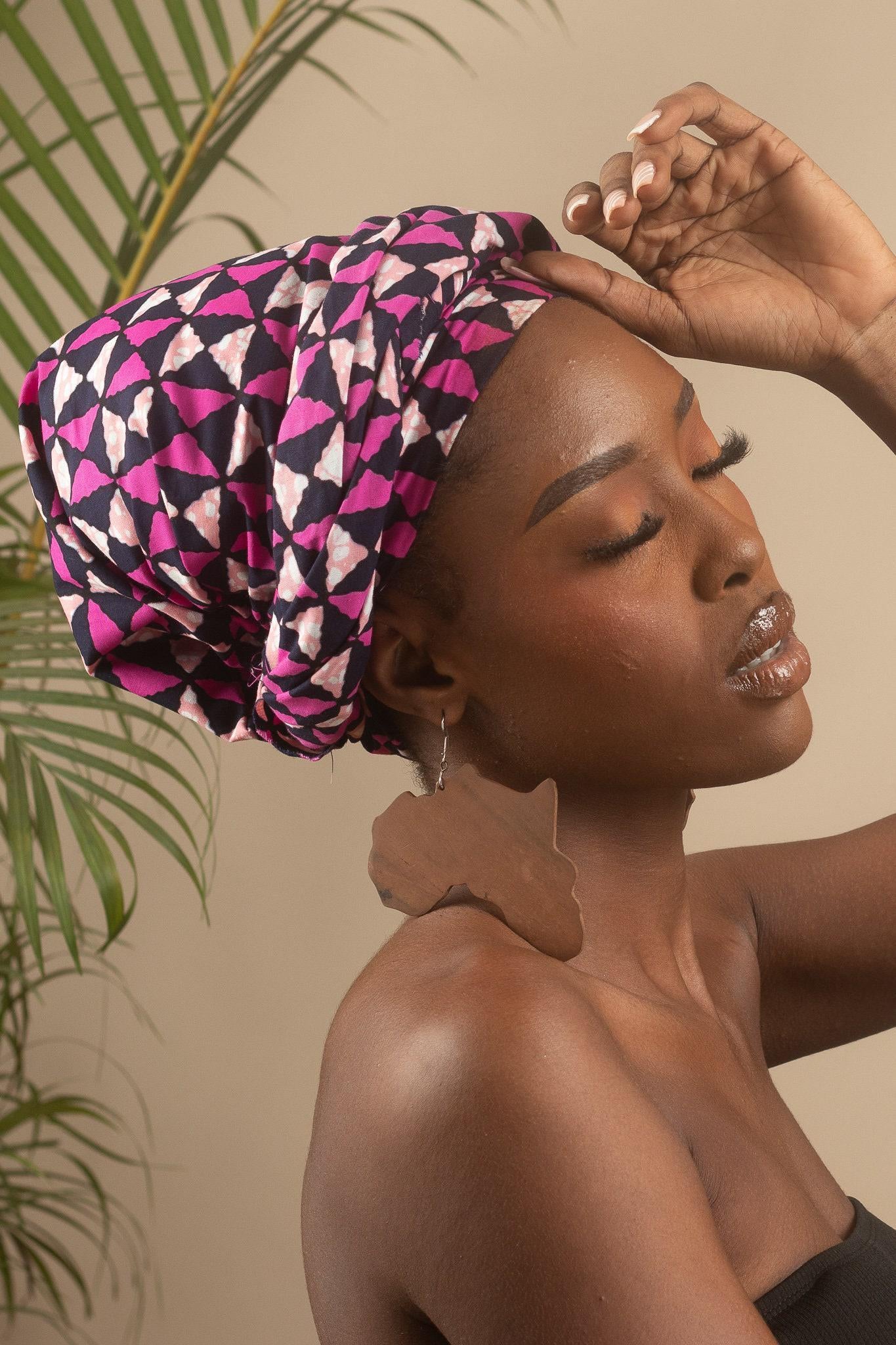 KUMA Ankara Head Wrap detail — handcrafted in Nigeria by Naborhi