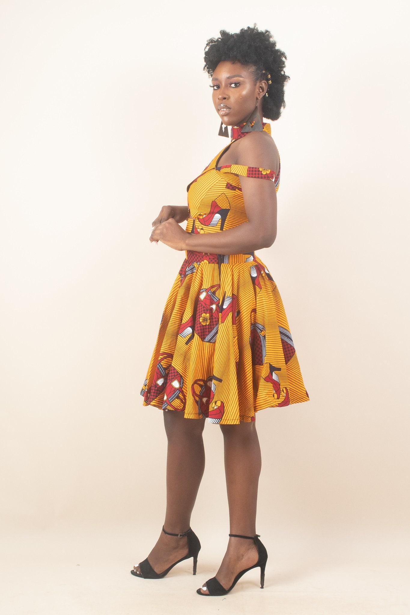 Sample: ZINA Ankara Mini Skirt - Women (Size UK 10) — women's African print clothing by Naborhi