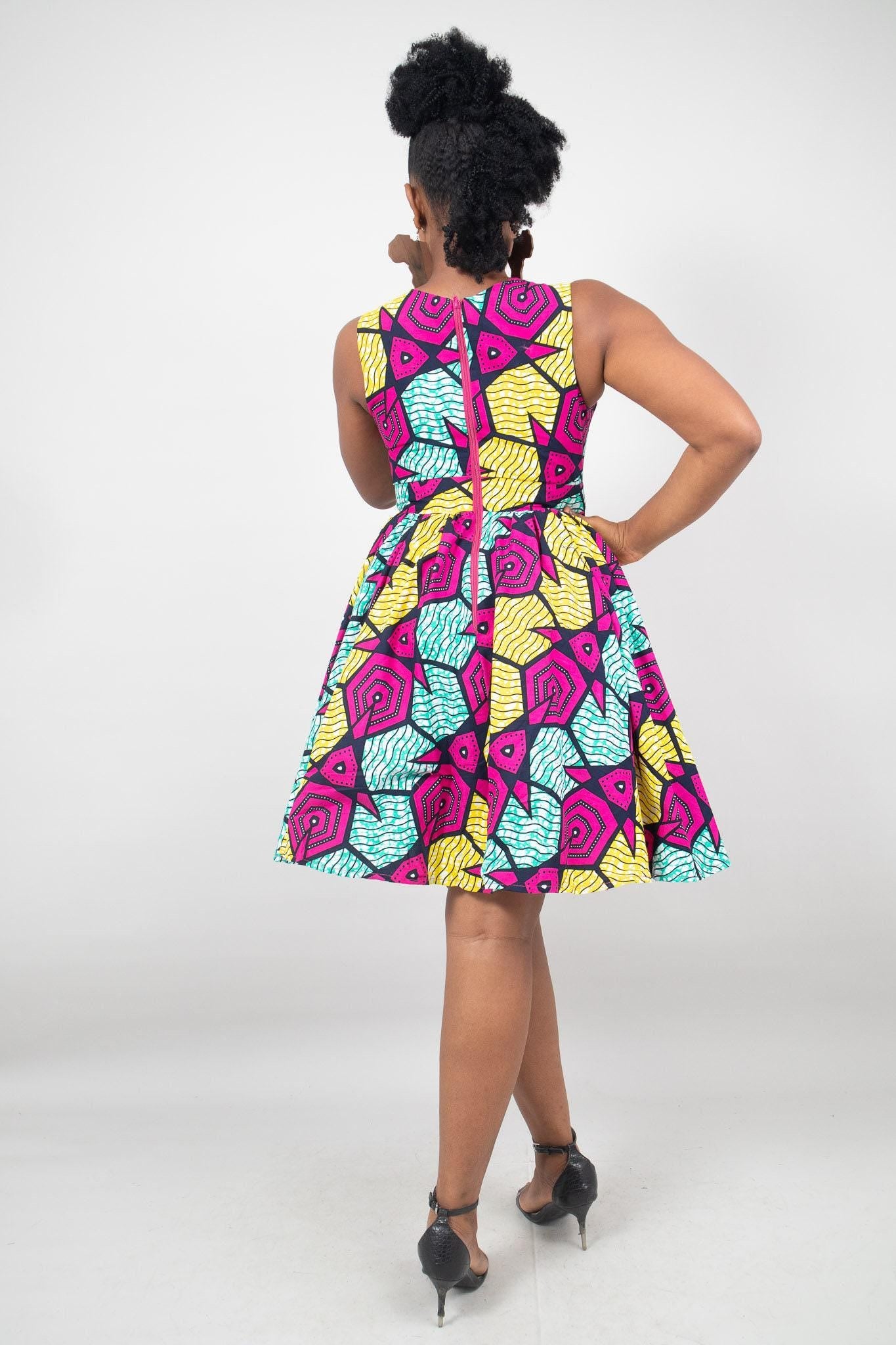 Sample: MARLI Ankara Dress - Women (Size UK 10) — made to order African print dress | Naborhi