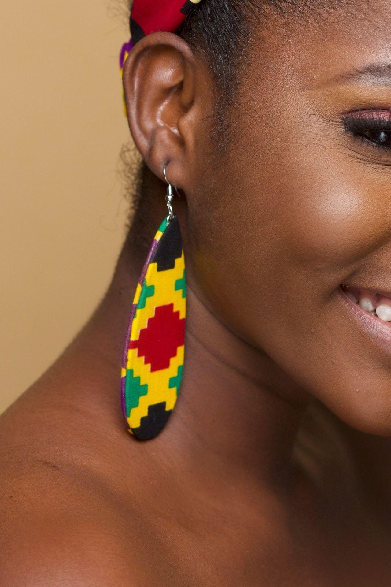 OVIEYA Ankara Head Wrap detail — handcrafted in Nigeria by Naborhi