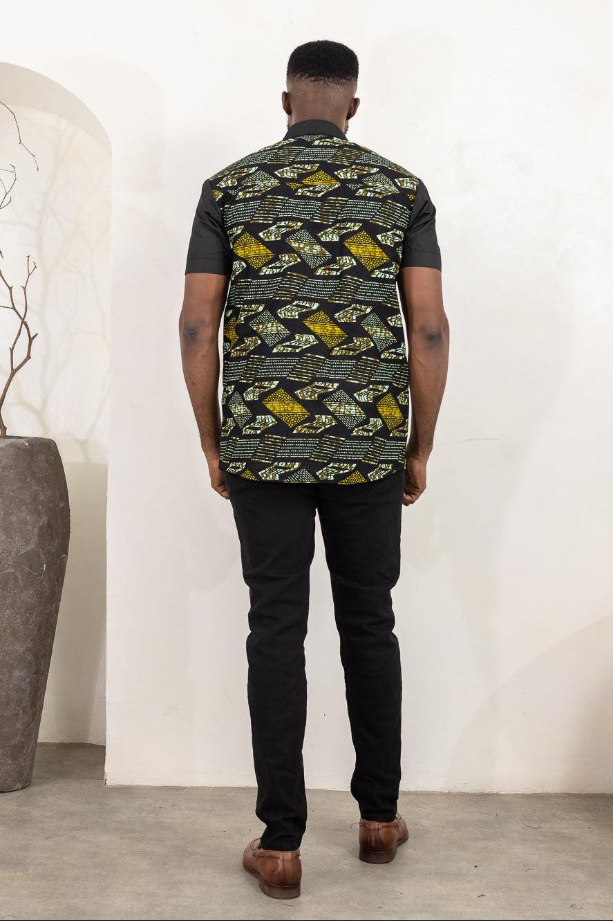 ABAHI Ankara Shirt detail — handcrafted in Nigeria by Naborhi