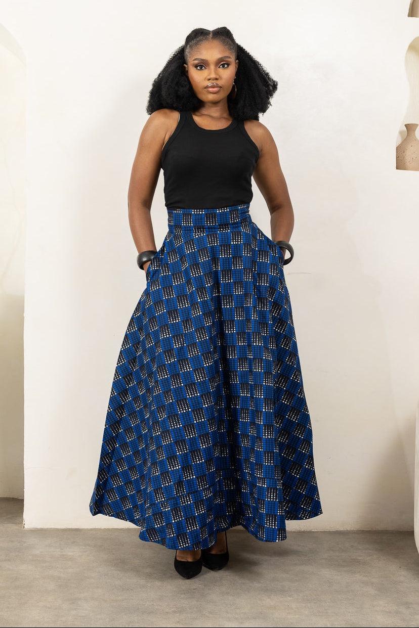 UZO Ankara Flared Maxi Skirt — women's African print clothing by Naborhi