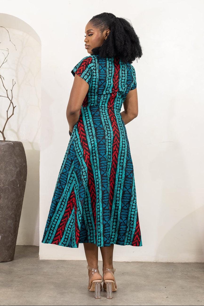 AKONI Ankara Midi Dress — made to order African print dress | Naborhi
