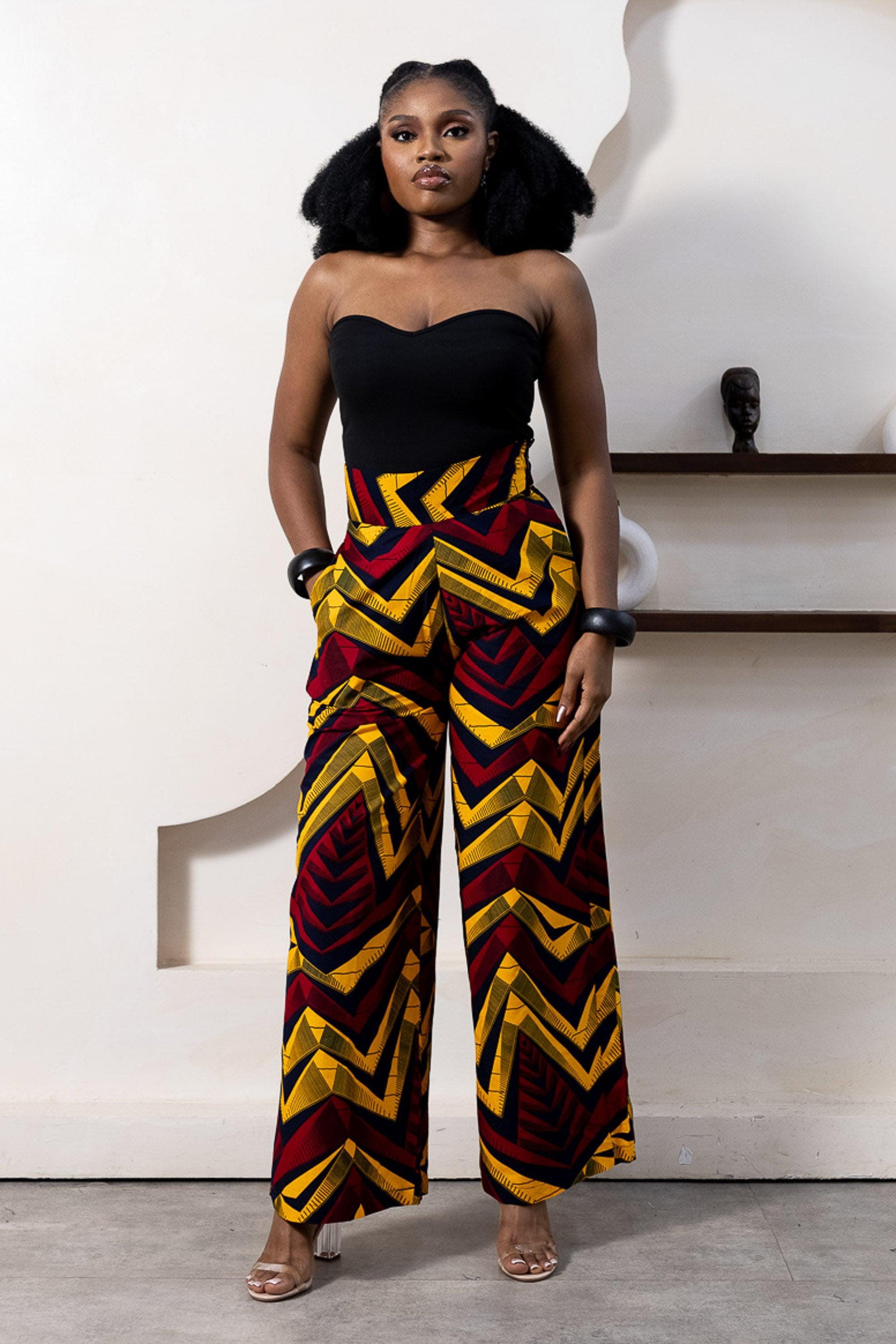 NKEM Ankara Palazzo Trousers — African print trouser by Naborhi