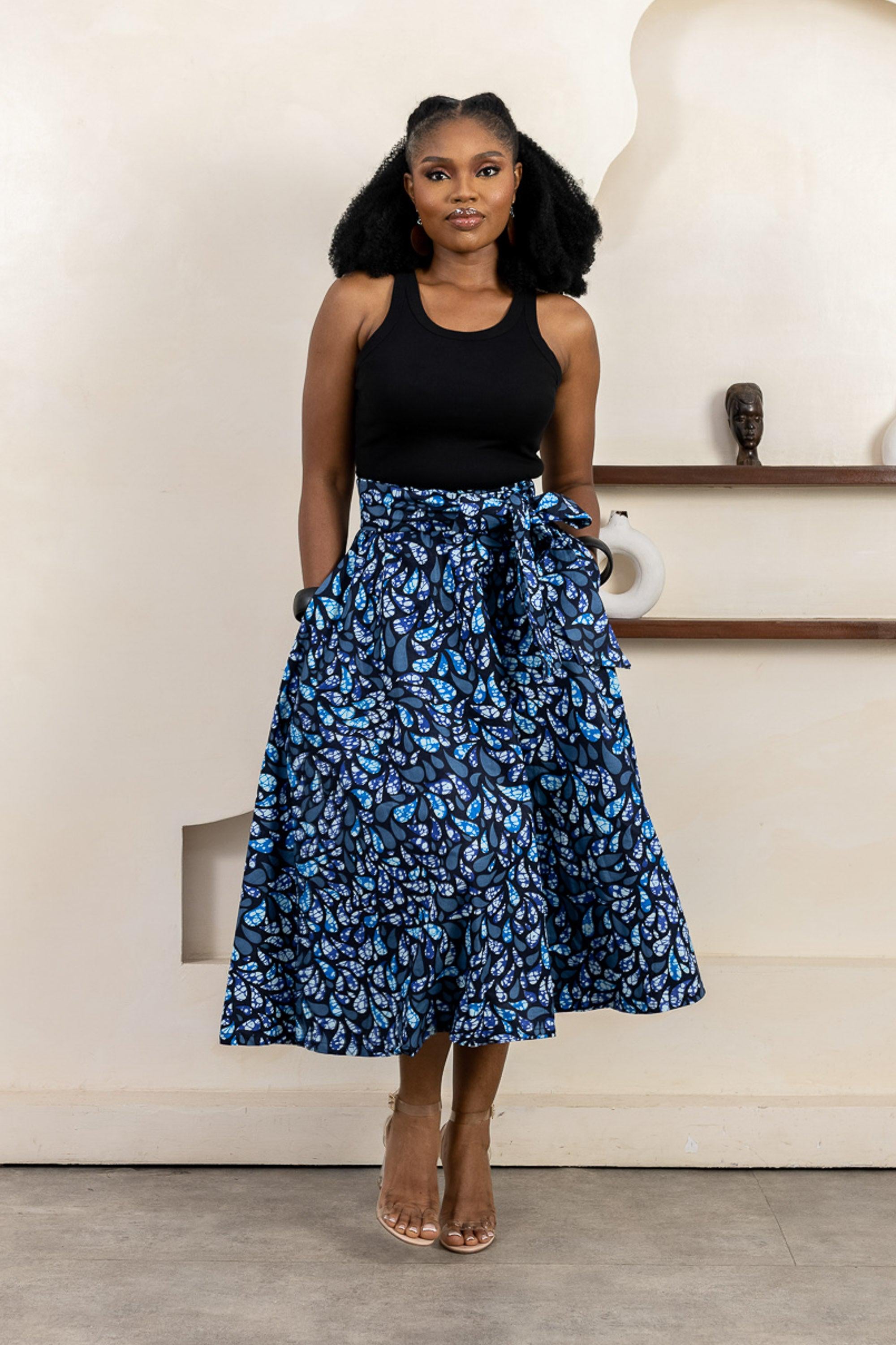 IDARA Ankara Flared Midi Skirt — African print skirt by Naborhi