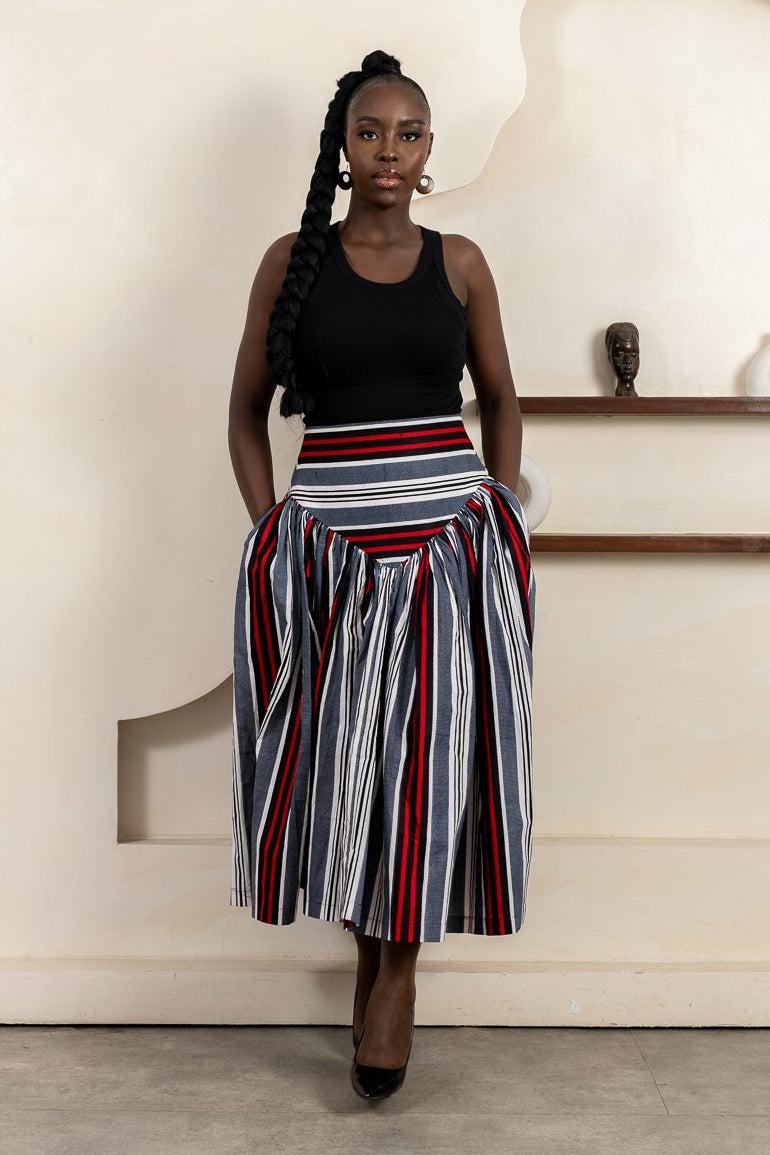 OSAYI Ankara Midi Skirt — African print skirt by Naborhi