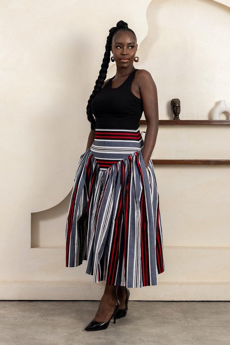 OSAYI Ankara Midi Skirt — women's African print clothing by Naborhi