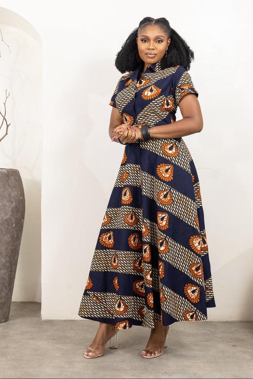 DARAIMA Ankara Midi Shirt Dress — women's African print clothing by Naborhi