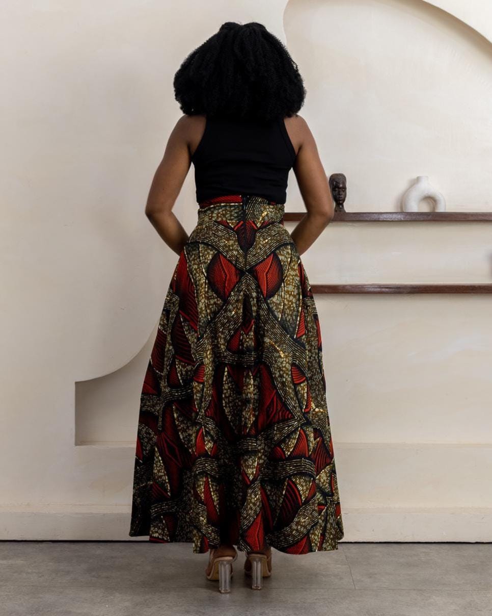 TAFARIAH Ankara Maxi Skirt — made to order African print skirt | Naborhi