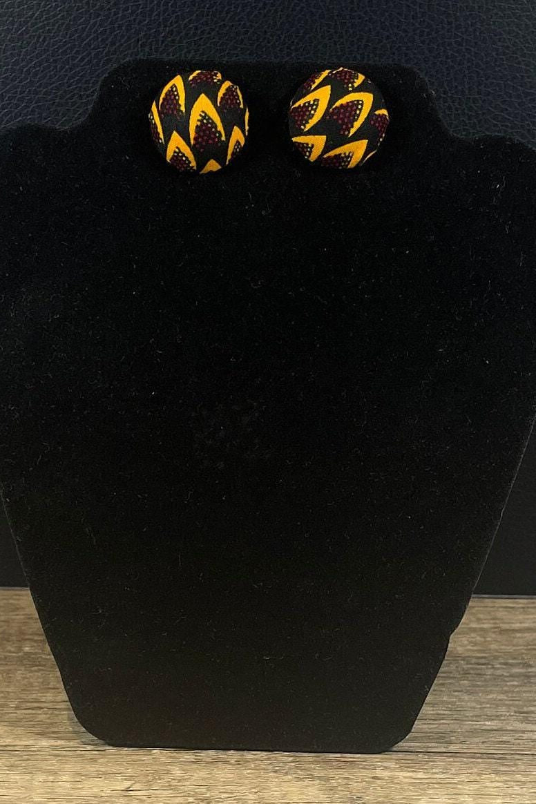 TAJU Ankara Button Stud Earrings — Naborhi African print collection