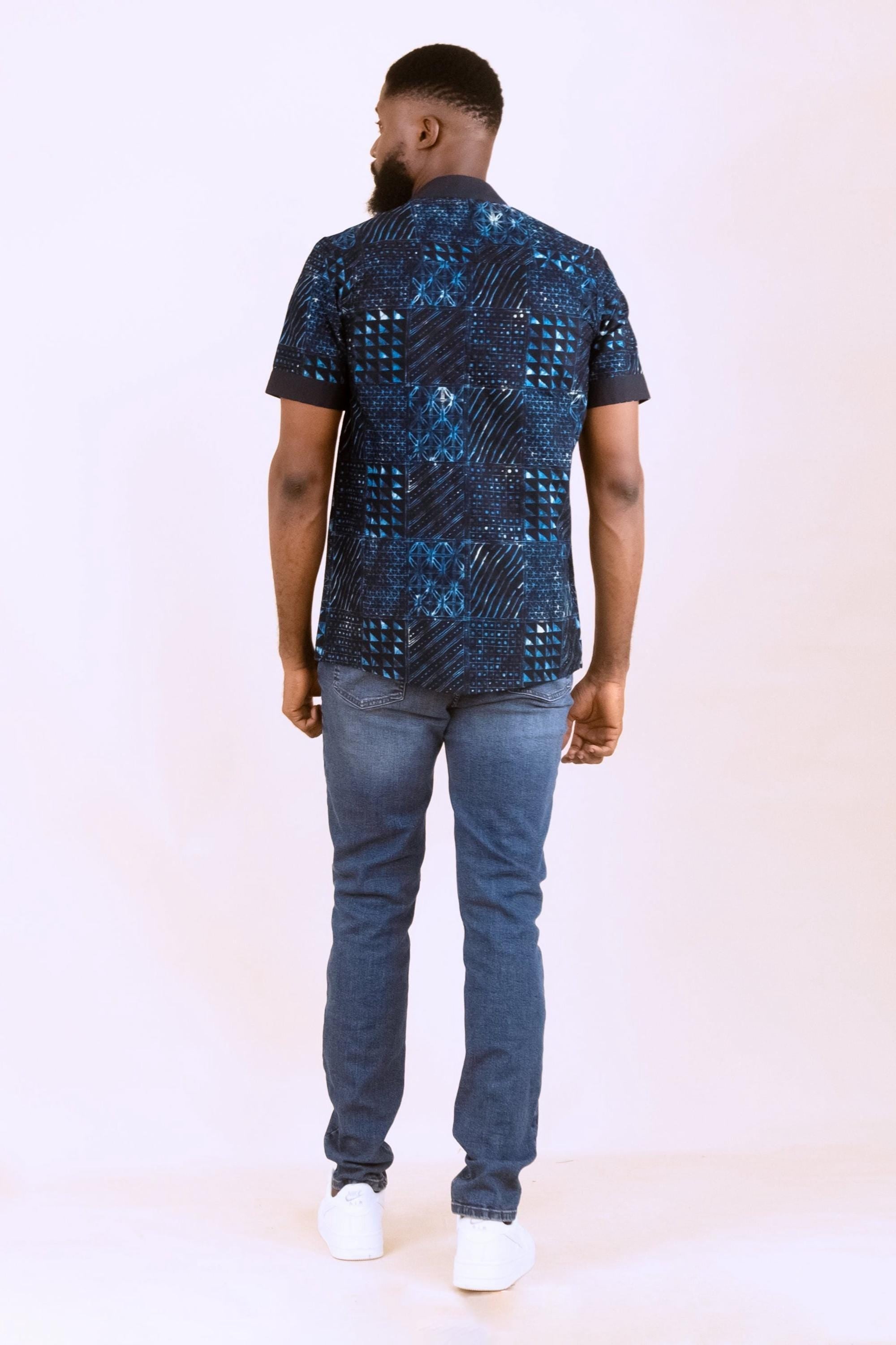 ZANE Ankara Shirt detail — handcrafted in Nigeria by Naborhi