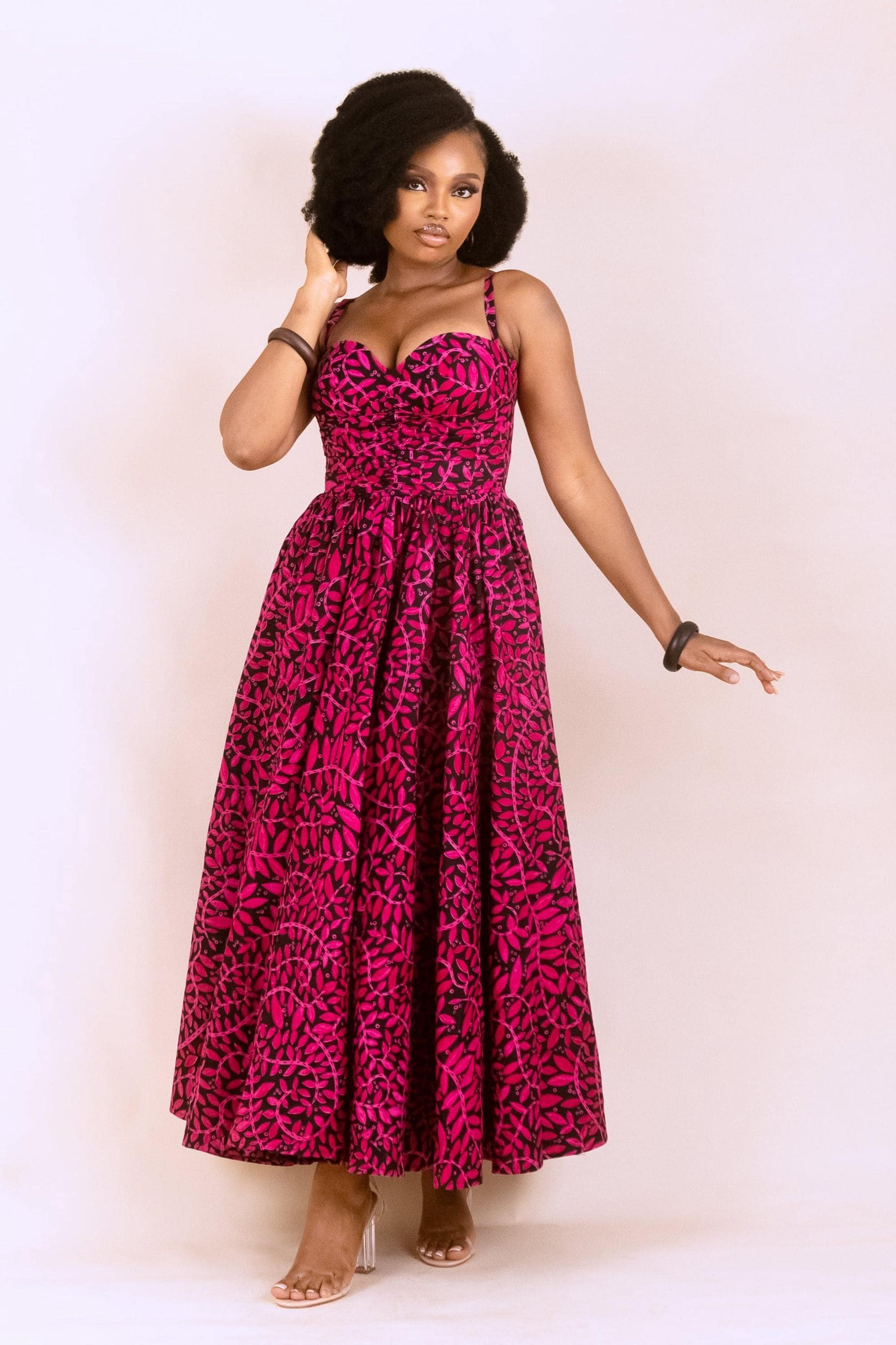EWA Ankara Corset Midi Dress — Naborhi African print collection