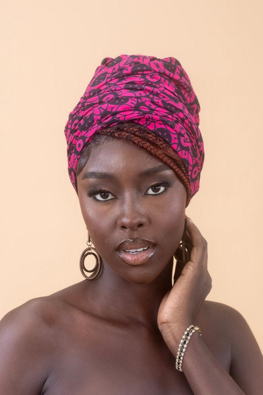 KEYAH Ankara Head Wrap detail — handcrafted in Nigeria by Naborhi