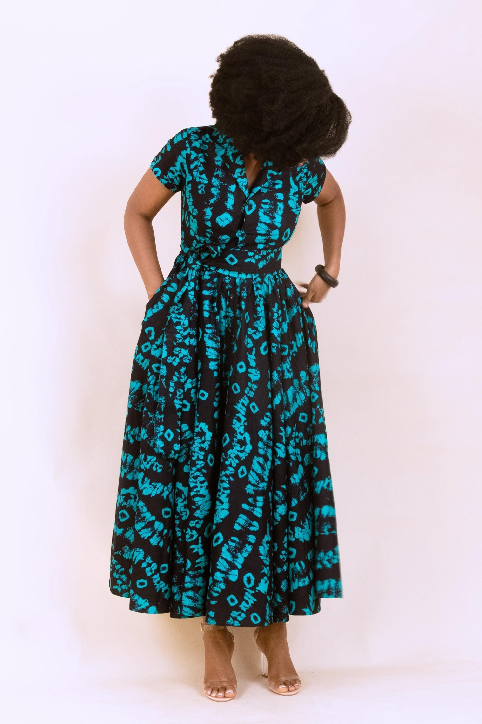 SANYU Ankara Maxi Shirt Dress — Naborhi African print collection