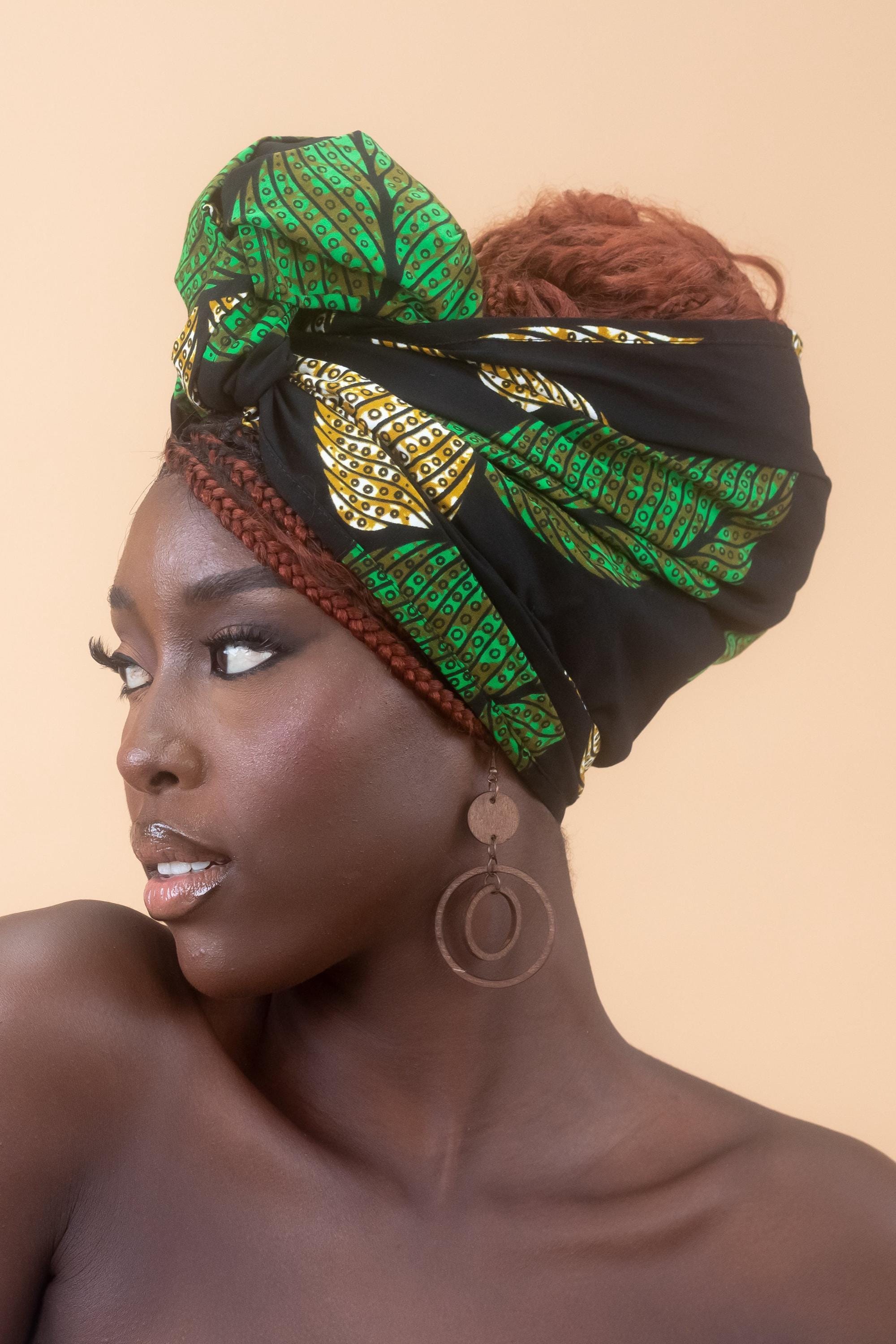 UZIMA Ankara Head Wrap detail — handcrafted in Nigeria by Naborhi