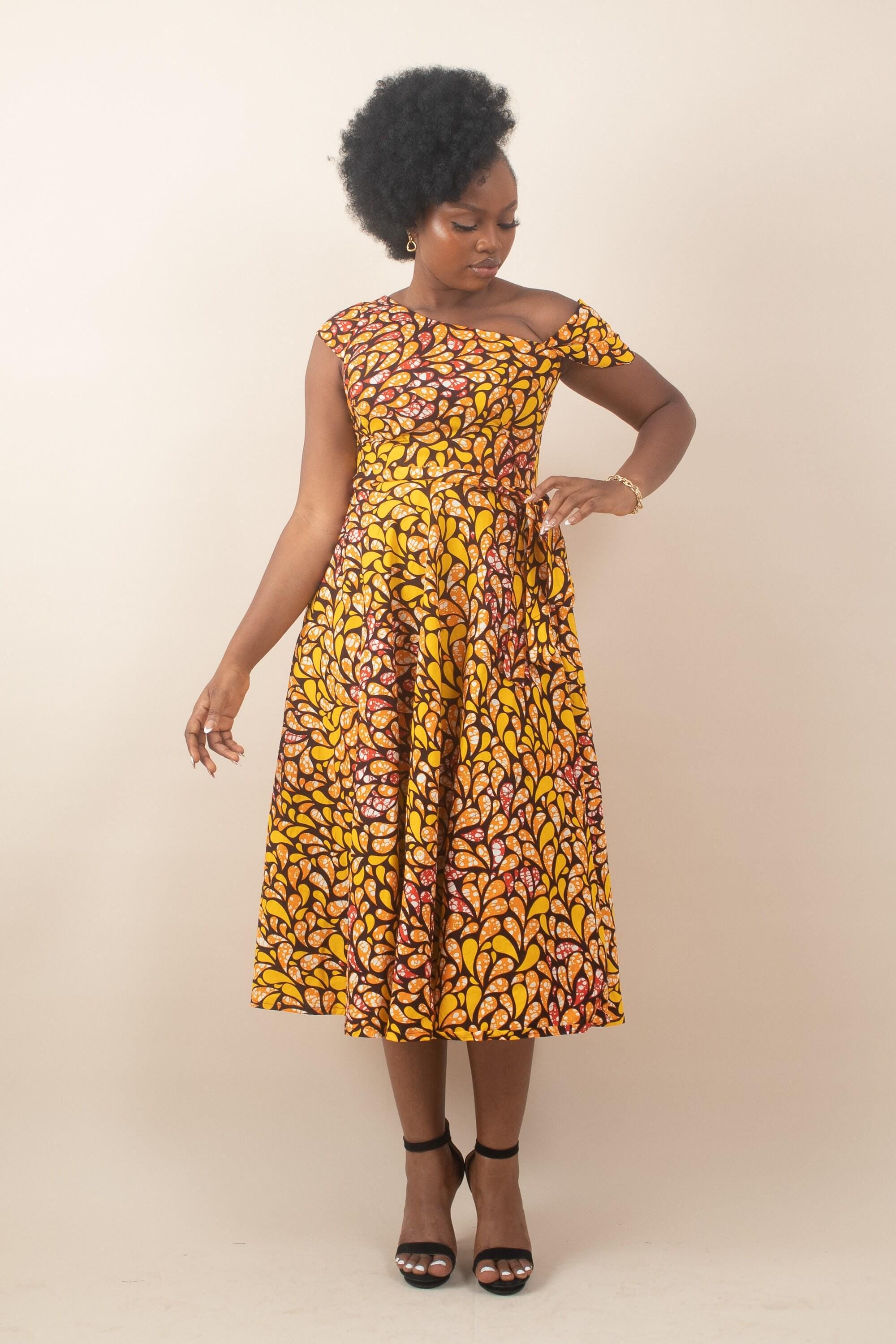 Sample: DARA Ankara Midi Dress - Women (Size UK 10) — African print dress by Naborhi