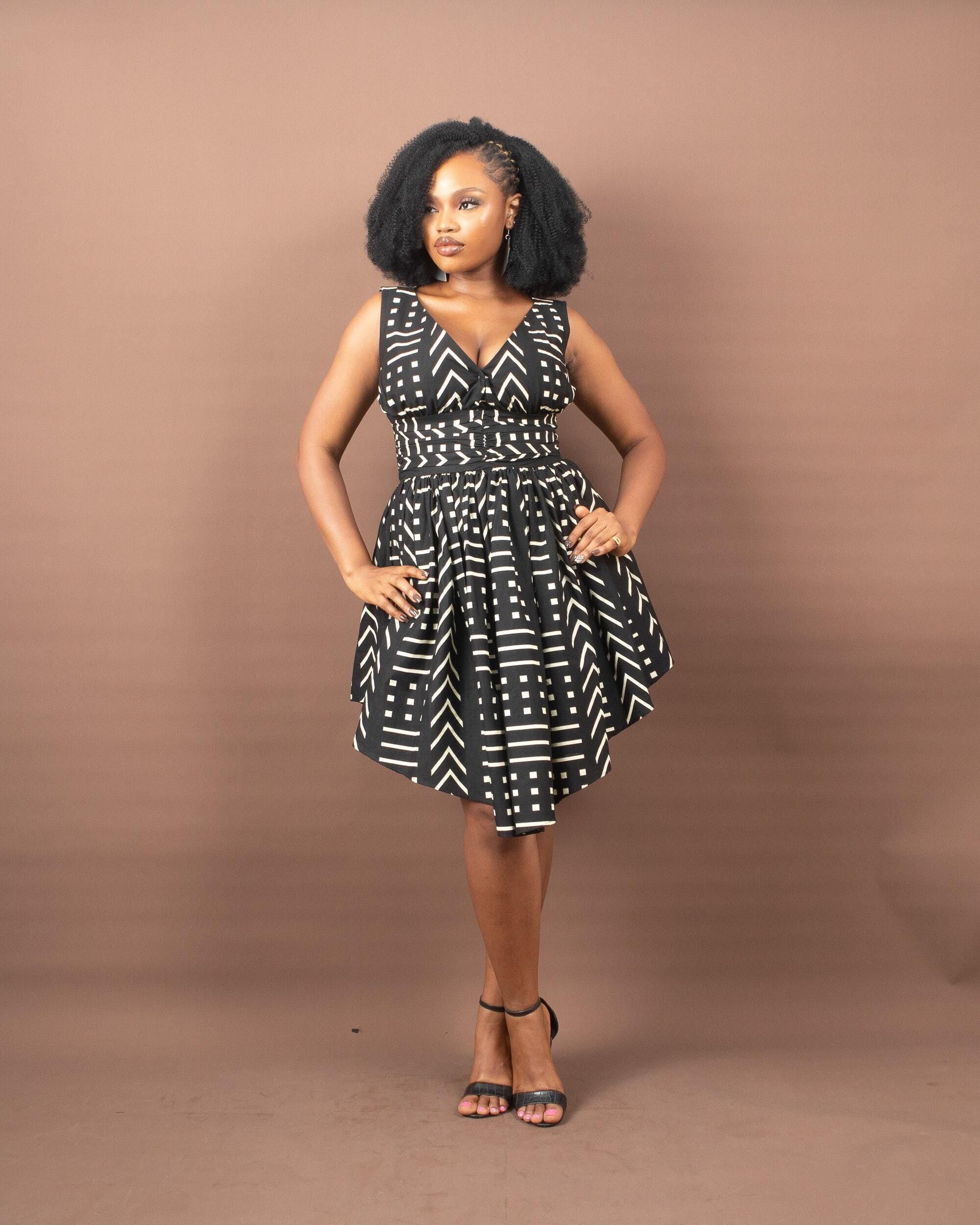 Sample: IMANI Ankara Hi-Low Dress - Women (Size UK 10) — women's African print clothing by Naborhi