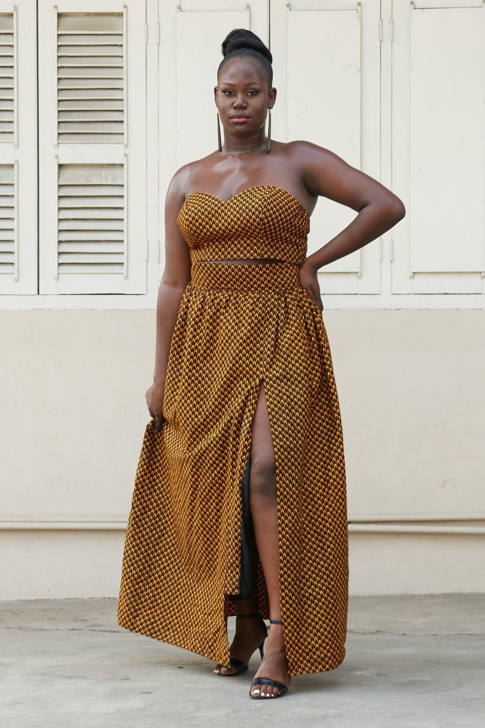 TAJU Ankara Strapless Crop Top — women's African print clothing by Naborhi