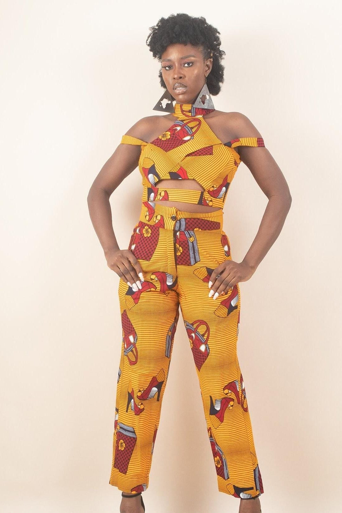 Sample: ZINA Ankara Slim Fit Trousers - Women (Size UK 10) — African print trouser by Naborhi