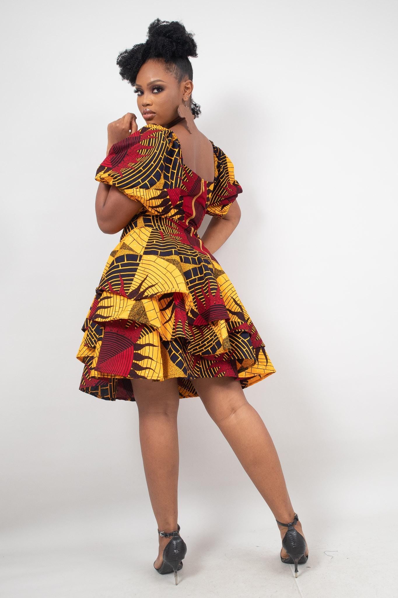 Sample: KEONDRA Ankara Maxi Dress - Women (Size UK 10) detail — handcrafted in Nigeria by Naborhi