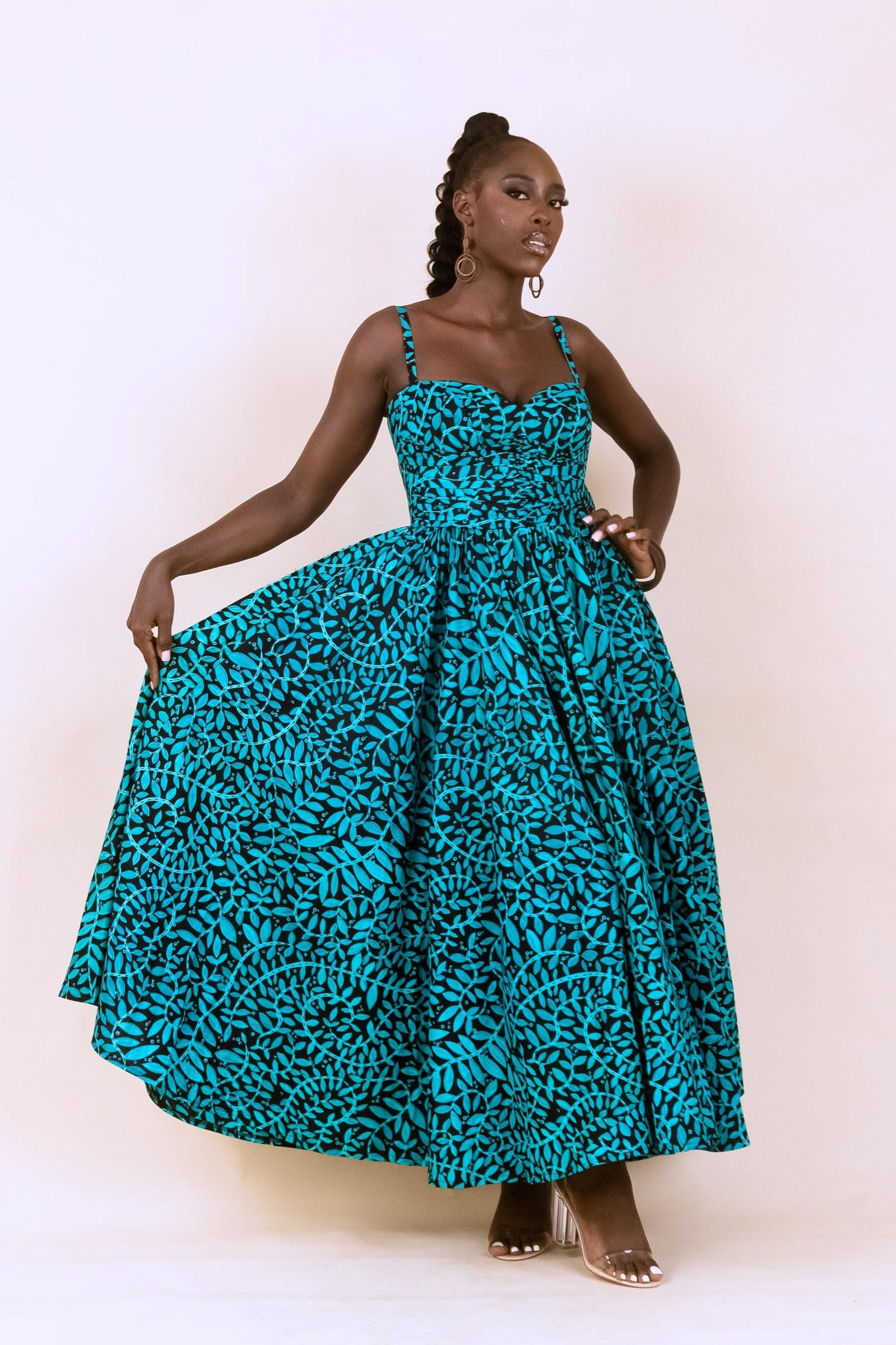 AYANFE Ankara Corset Midi Dress — Naborhi African print collection