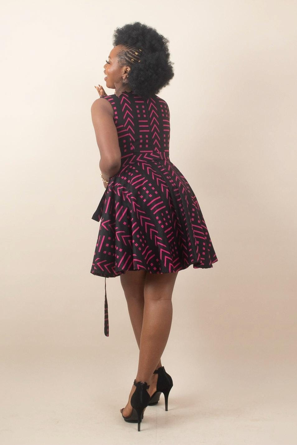 NANDI Ankara Mini Skater Dress — women's African print clothing by Naborhi