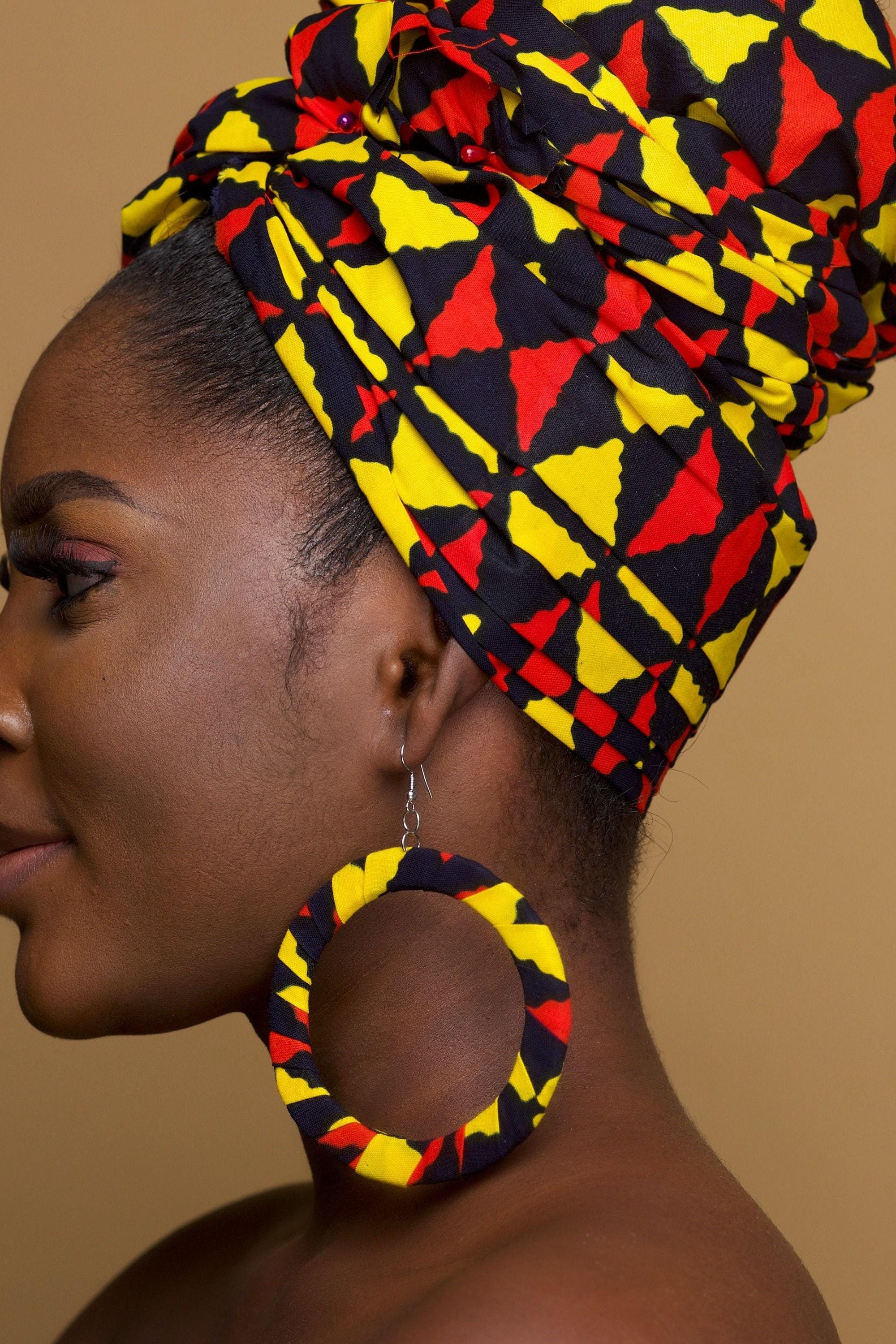 MEZIA Ankara Head Wrap detail — handcrafted in Nigeria by Naborhi