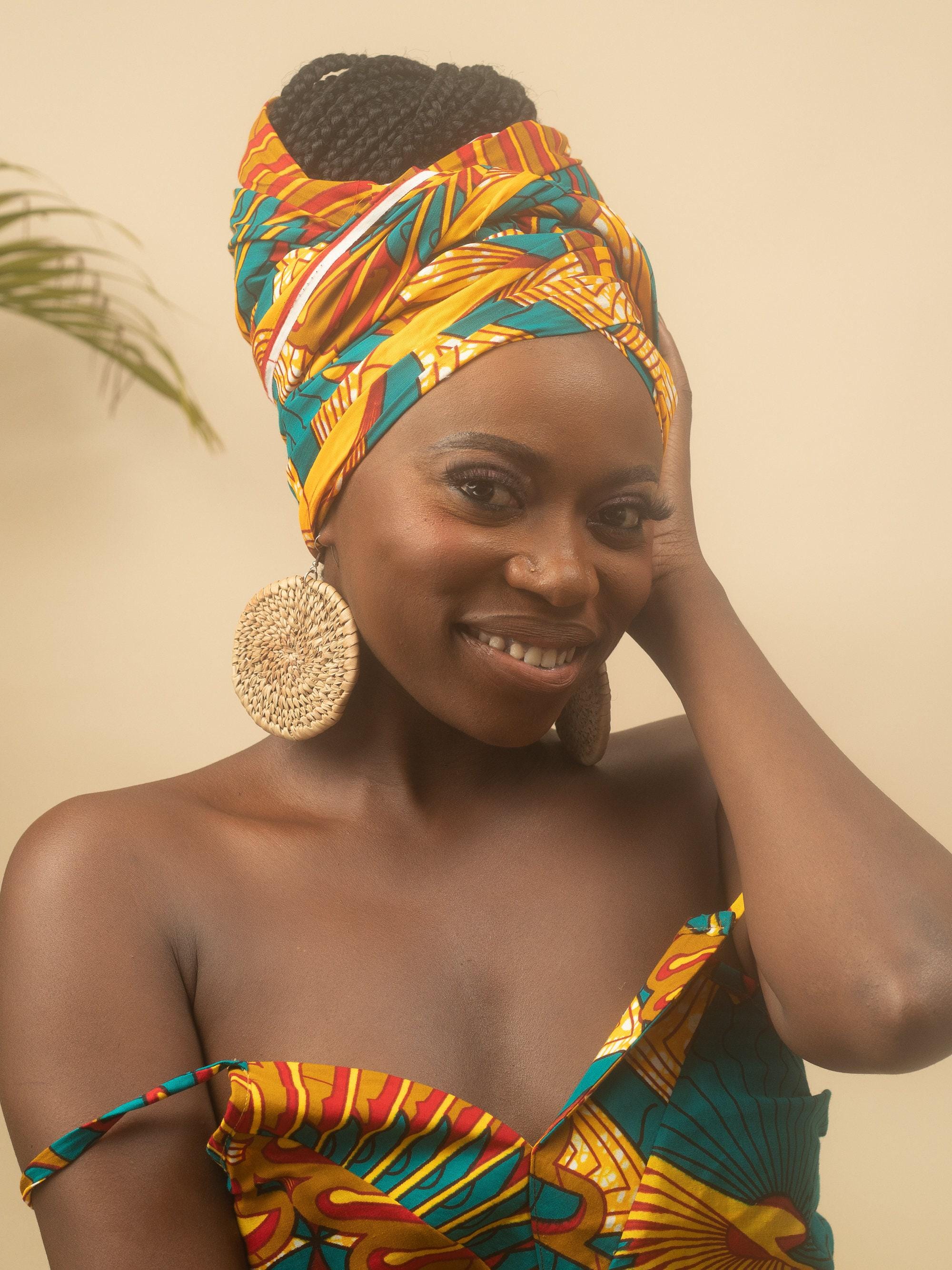 IHE Ankara Head Wrap detail — handcrafted in Nigeria by Naborhi