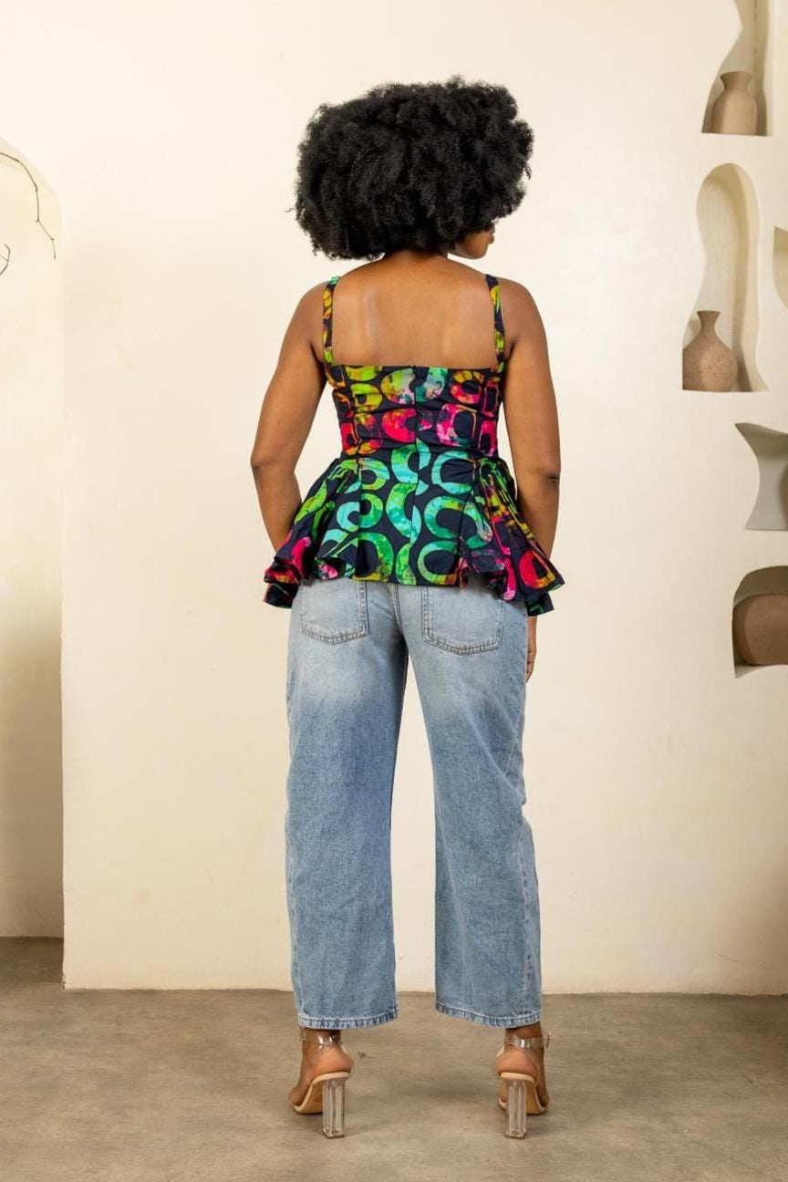 KESANDU Ankara Peplum Top — Naborhi African print collection
