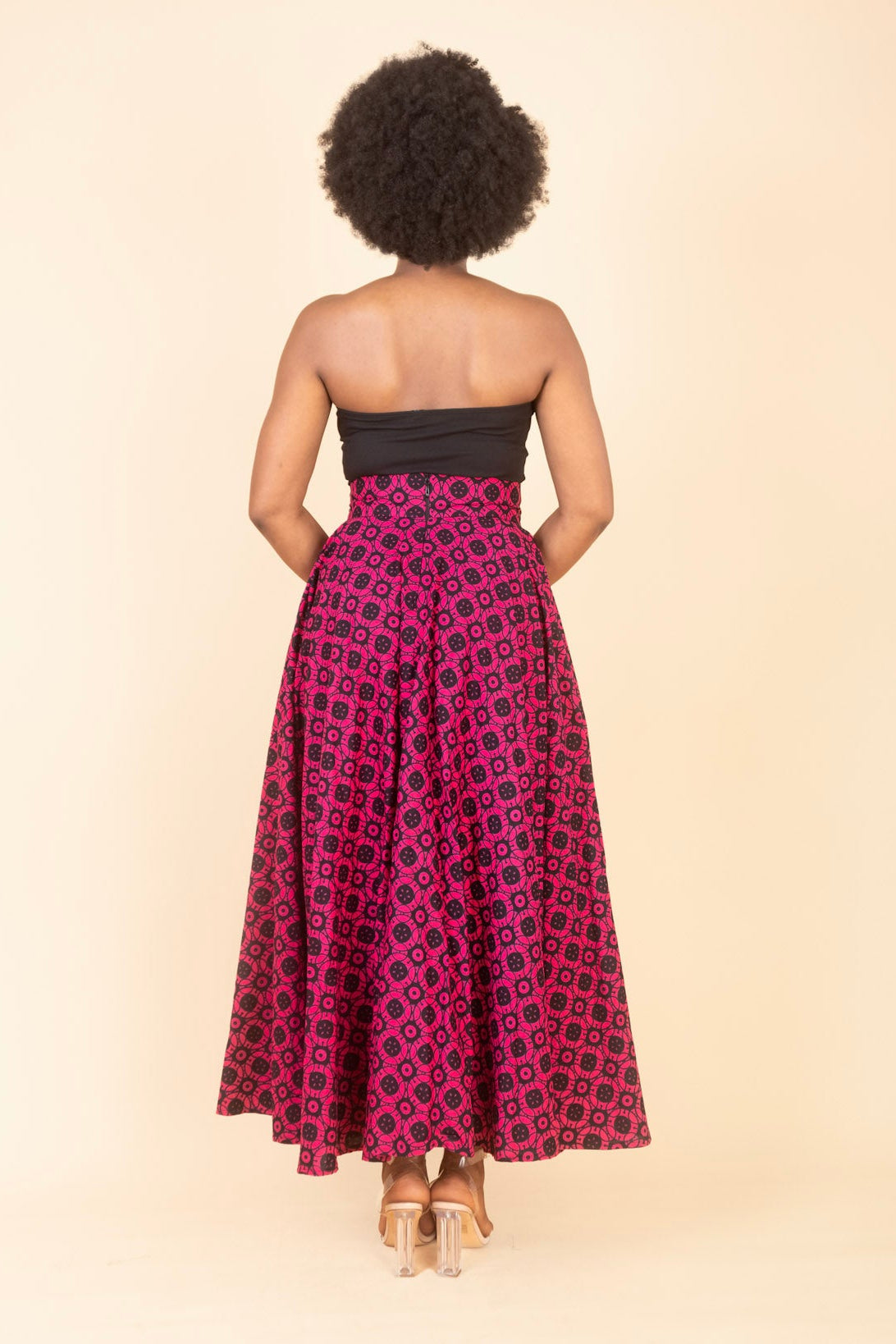 KEYAH – Ankara African Print Maxi Flared Skirt