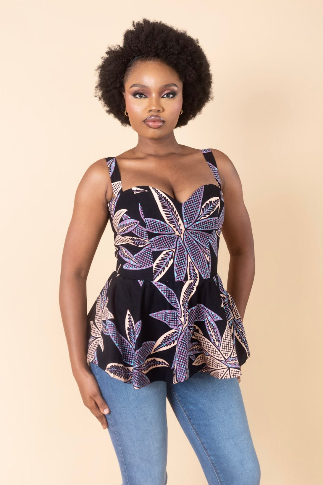 MBALI – Ankara African Print Pretty Peplum Top