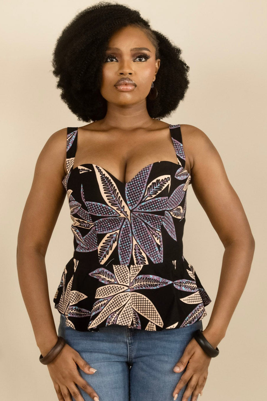 MBALI – Ankara African Print Pretty Peplum Top