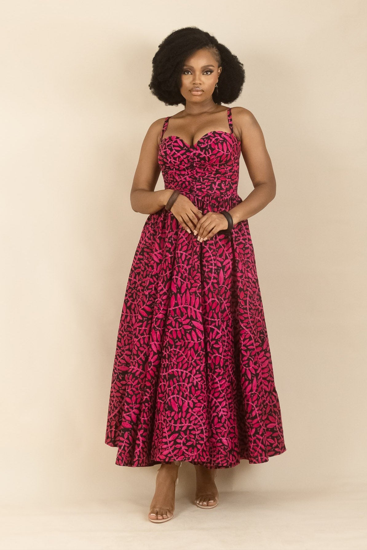 EWA – Ankara African Print Draped Bodice Corset Dress