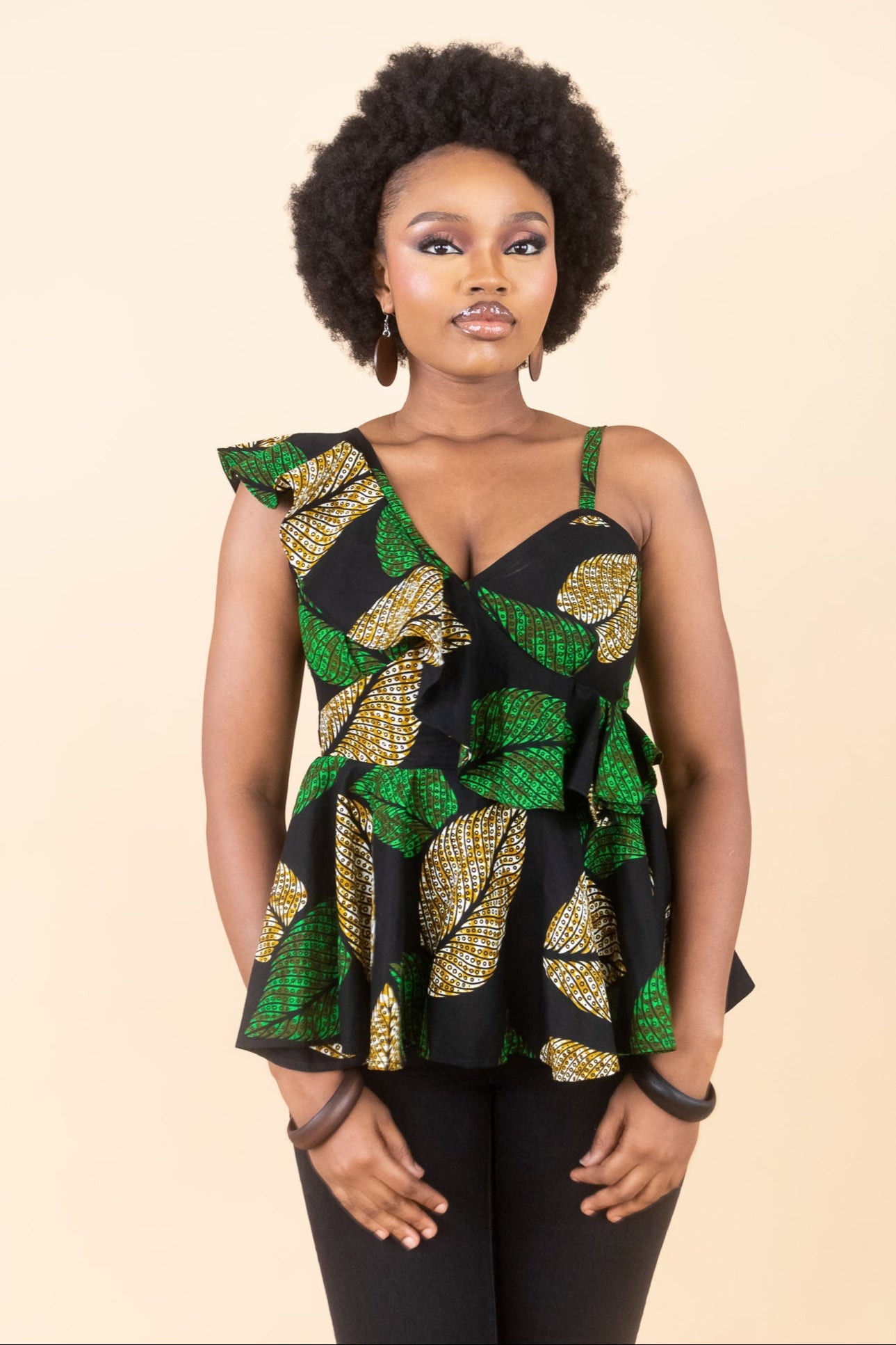 UZIMA – Ankara African Print Flouncy Strappy Top