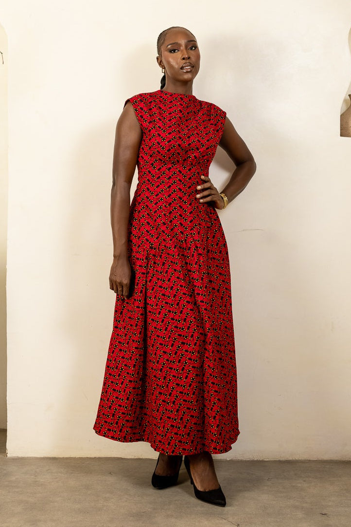 SAWA Ankara Midi Dress - Women