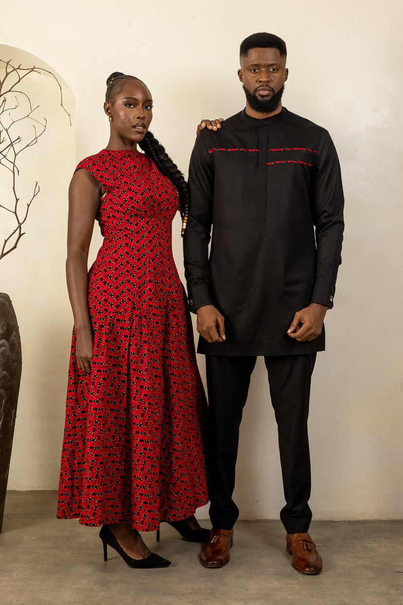 SAWA Ankara Midi Dress - Women