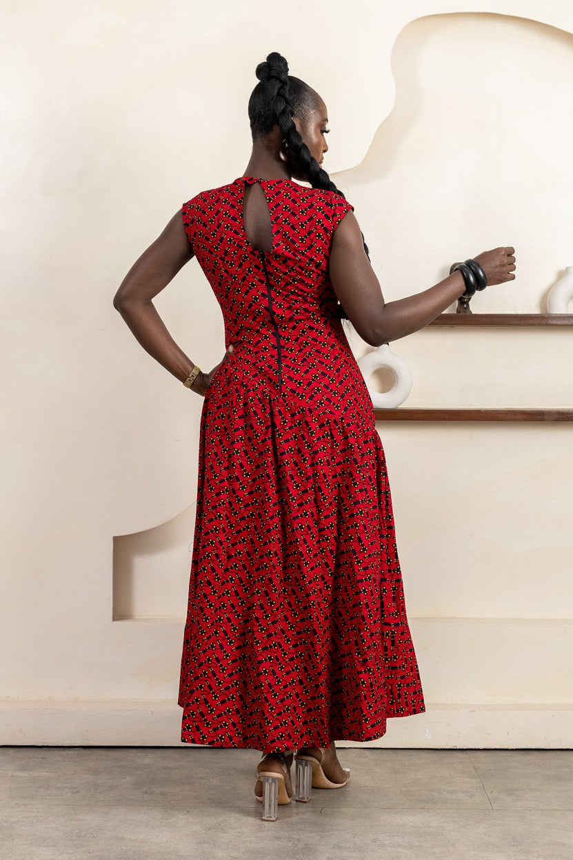 SAWA Ankara Midi Dress - Women