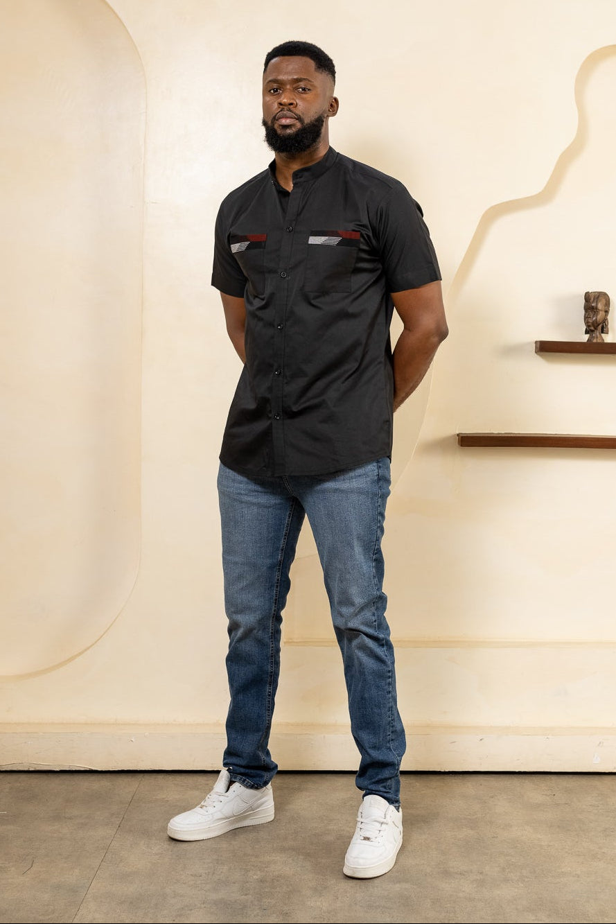 Sonni Mens Aso oke Shirt — handwoven African shirt by Naborhi